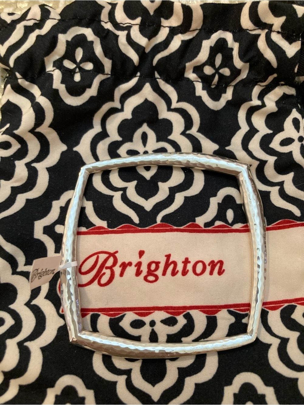 Brighton Silver Hammered Square Buckle Accent